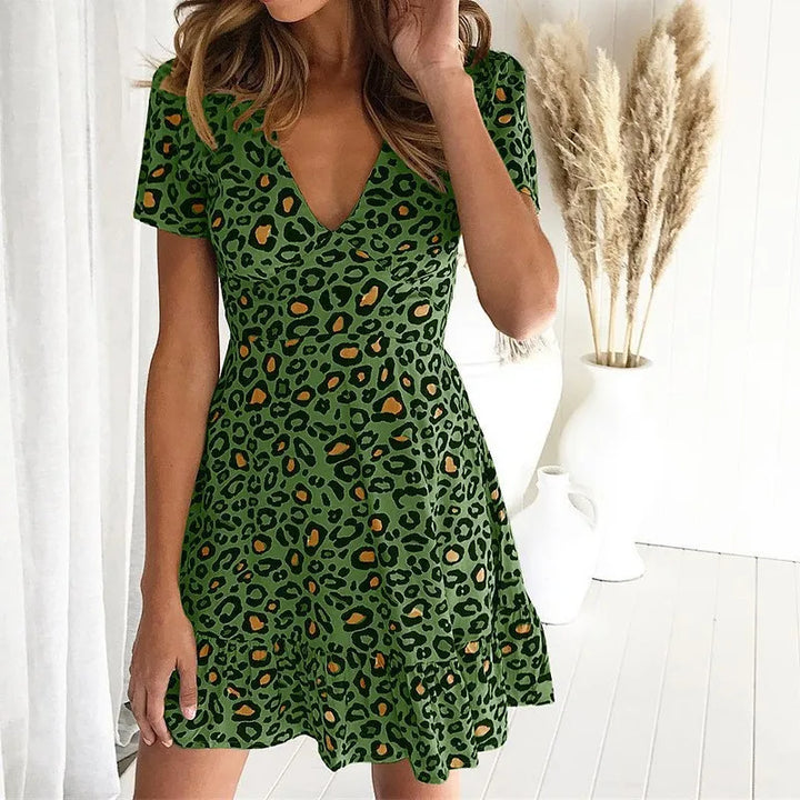Drune | Mini Sommerkleid Mit Leopardenmuster