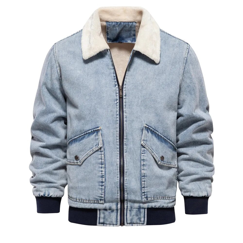Drune | Herren Jeansjacke warm gefüttert