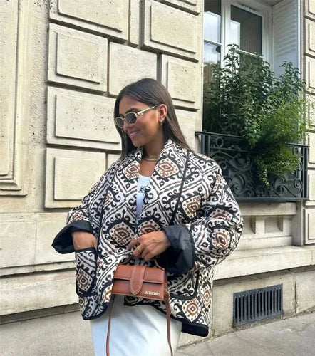 Drune | Druck Steppjacke - Lockerer Schnitt - Ausdrucksstarke Oberbekleidung - Künstlerisches Layering