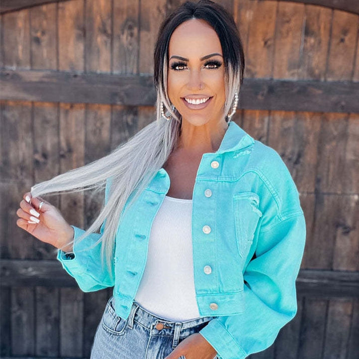 Drune | Elegante Jeansjacke mit Fransen