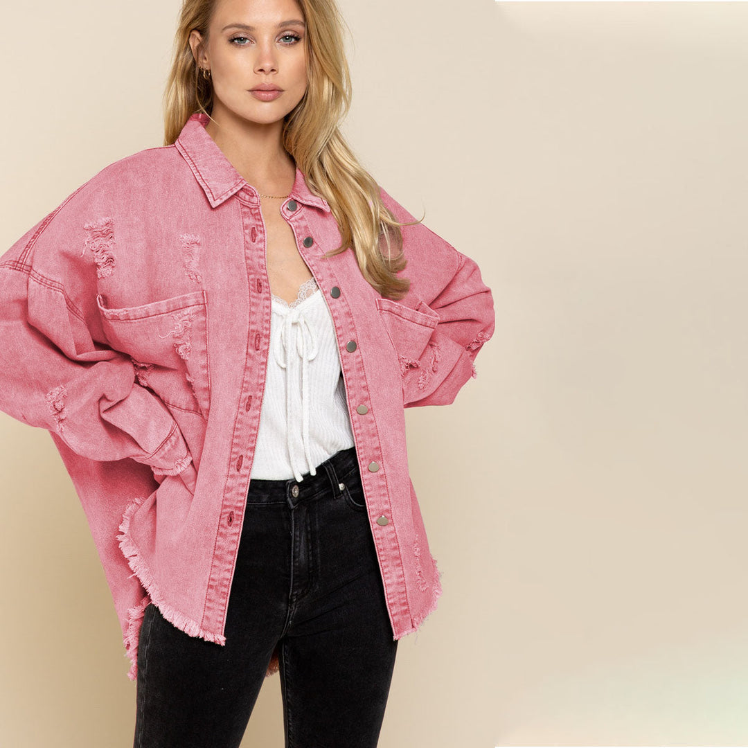 Drune Denim Overshirt | Trendiges Shirt in Übergröße für Frauen