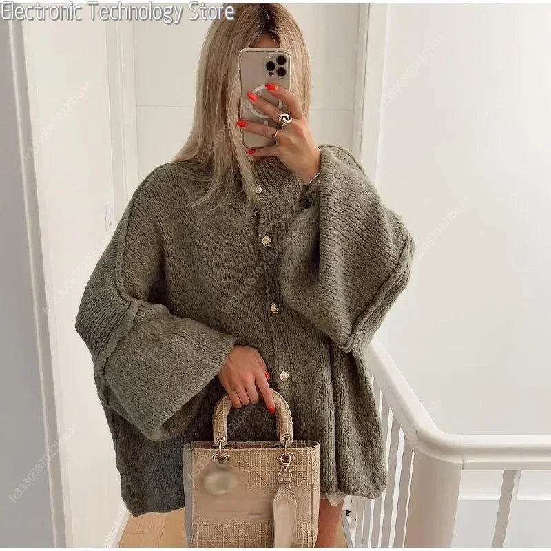 Drune | Eleganter Strick-cardigan mit Knöpfen Wolle/acryl Komfortabel und Stilvoll