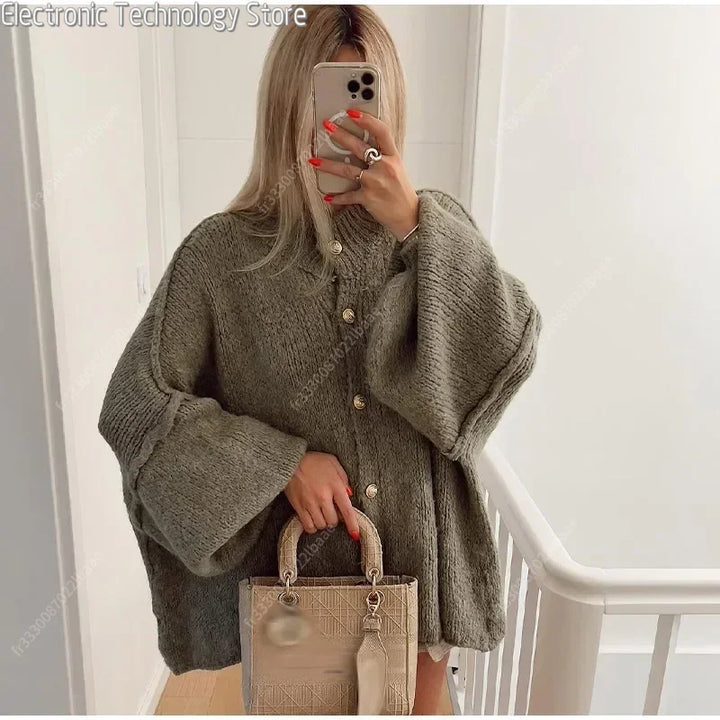 Drune | Eleganter Strick-cardigan mit Knöpfen Wolle/acryl Komfortabel und Stilvoll