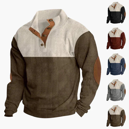 Drune | Retro Strickpullover mit Knopfleiste - Modischer Freizeitpulli für Herbst und Winter