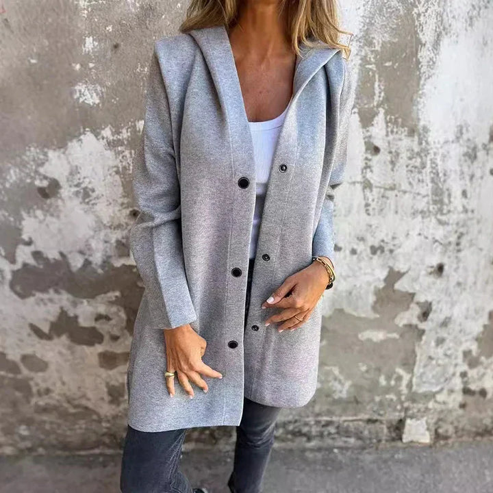 Drune | Mode Grau Kapuzenjacke mit Taschen für einen lässigen Stil