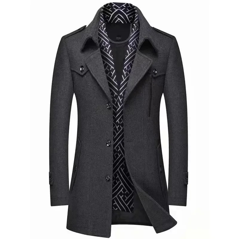 Drune | Business Mantel Eleganter Winter Langjacke Klassisch Modern Freizeit