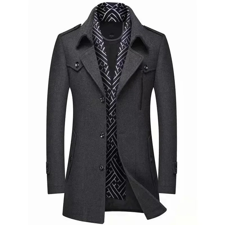 Drune | Business Mantel Eleganter Winter Langjacke Klassisch Modern Freizeit