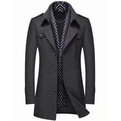 Drune | Business Mantel Eleganter Winter Langjacke Klassisch Modern Freizeit