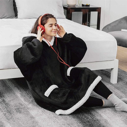 Drune Super Gemütliche Gemütlichkeit | Damen Flauschige Fleece-Decke mit Ärmeln
