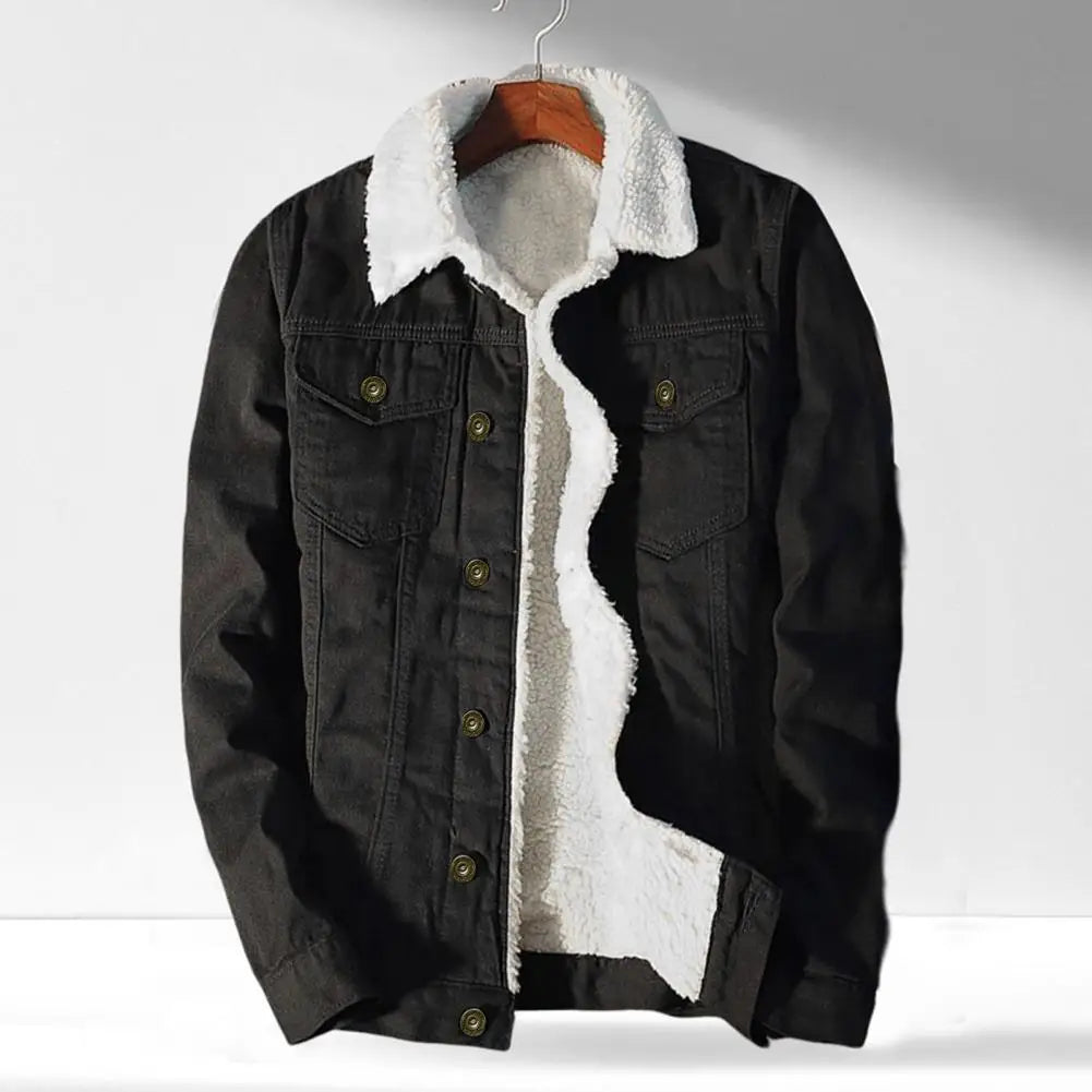 Drune | Stylische warme Sherpa Jeansjacke für Männer