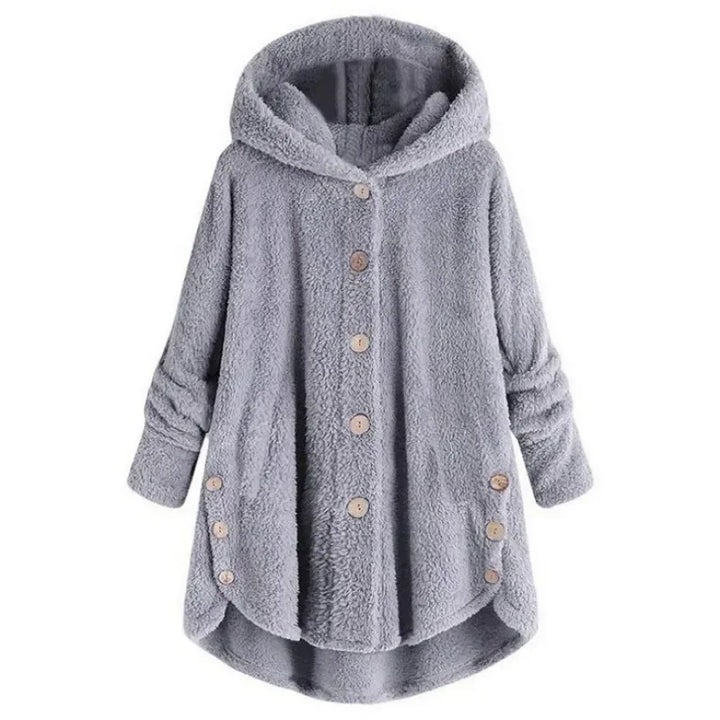 Drune | Damen Fleecejacke – Lässig Schnitt – Kapuze – Druckknopfverschluss – Plüschweicher Griff – Taschen