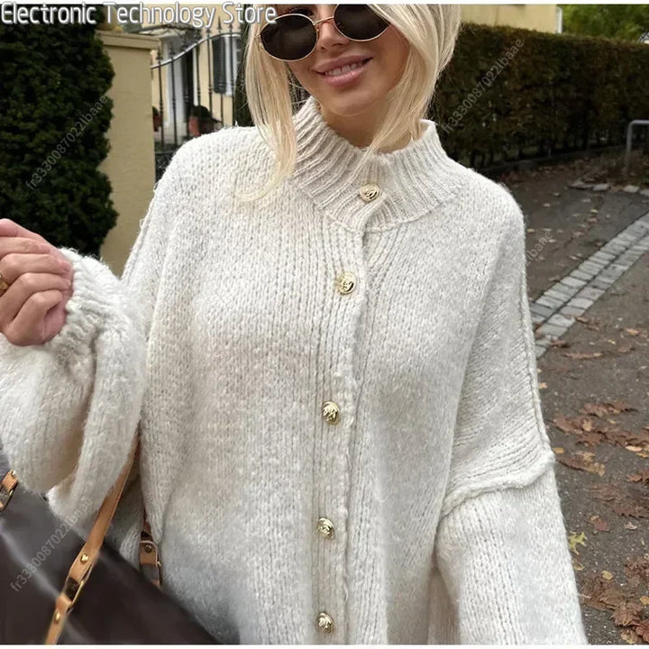 Drune | Eleganter Strick-cardigan mit Knöpfen Wolle/acryl Komfortabel und Stilvoll