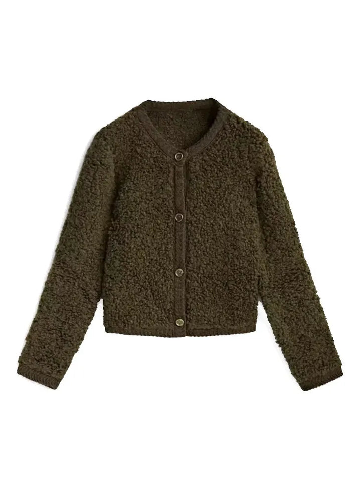 Drune | Strickjacke Soft Und Warm Knopfverschluss Lässiger Schnitt Kurze Länge