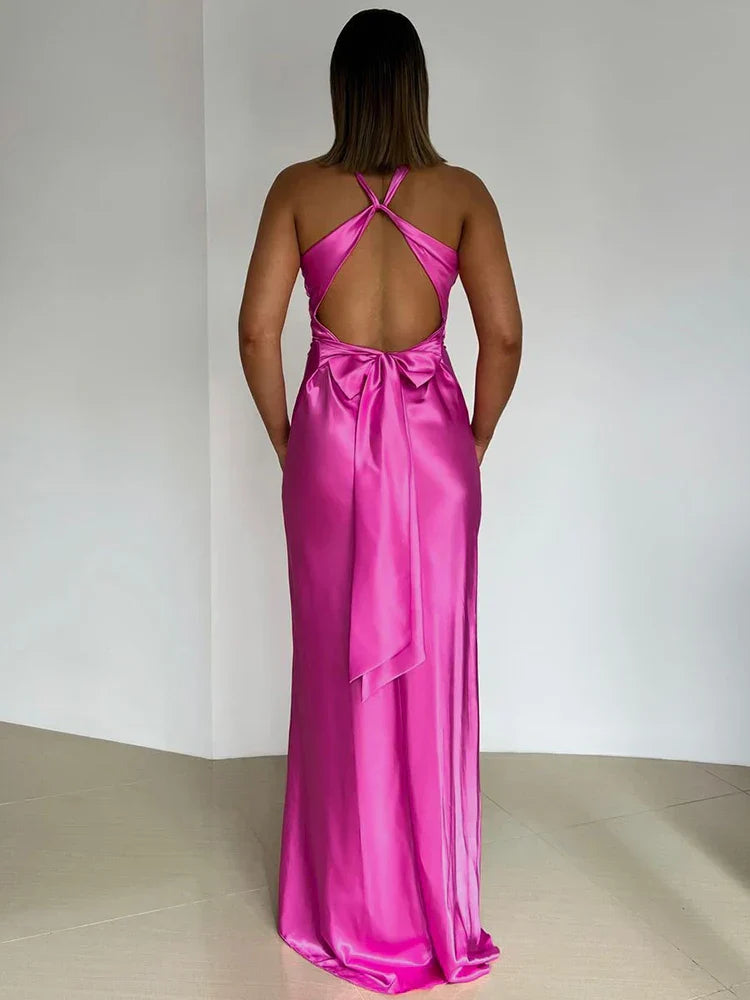 Drune | Schleife Rückenfrei Abend Maxi Kleid