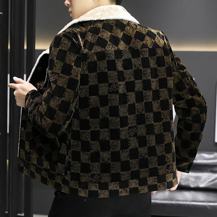 Drune | Kariertes Cord-Jacke