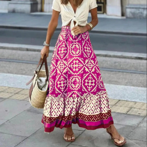 Drune | Boho Print Maxi Rock für Damen