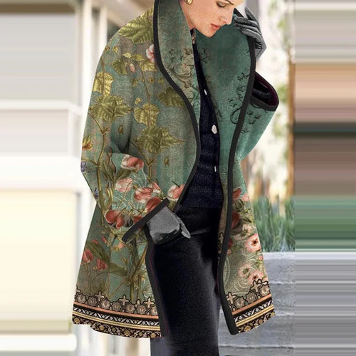 Drune - Damen Blumenjacquard-Kimono-Mantel für elegantes Layering