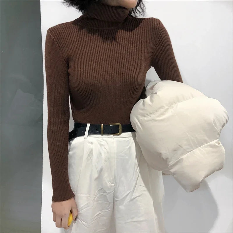 Drune | Strickpullover - Hoher Kragen & Gerippt