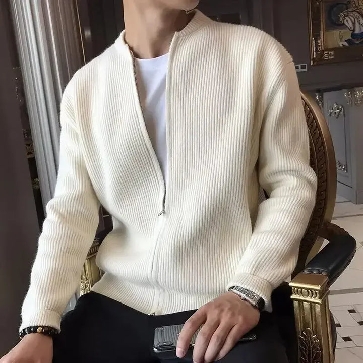 Drune | Einfarbige Strickjacke Für Herren
