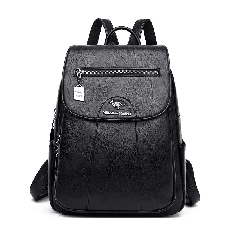 Drune | Großer Leder Rucksack Mit Diebstahlschutz Für Damen