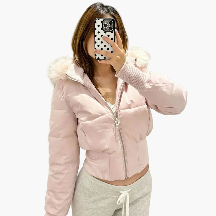 Drune | Winterjacke mit Kapuze und Fellkragen - Modische, taillierte Übergangsjacke für Herbst und Winter