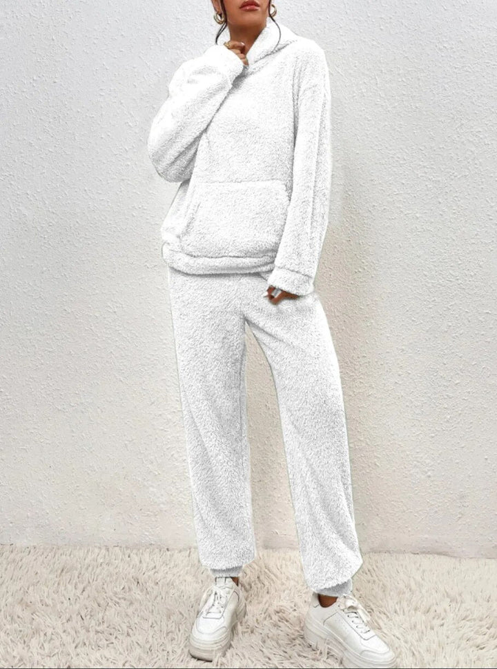 Drune | Kapuzenpullover Weiches Sherpa Fleece Lässige Passform Langärmlig Und Warm
