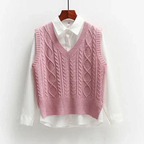 Drune | Damen Kabelstrick Pullover Weste
