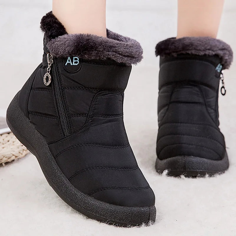 Drune | Schneestiefel - Mid-Calf - Wasserabweisend - Kunstfell gefüttert - Seitenreißverschluss