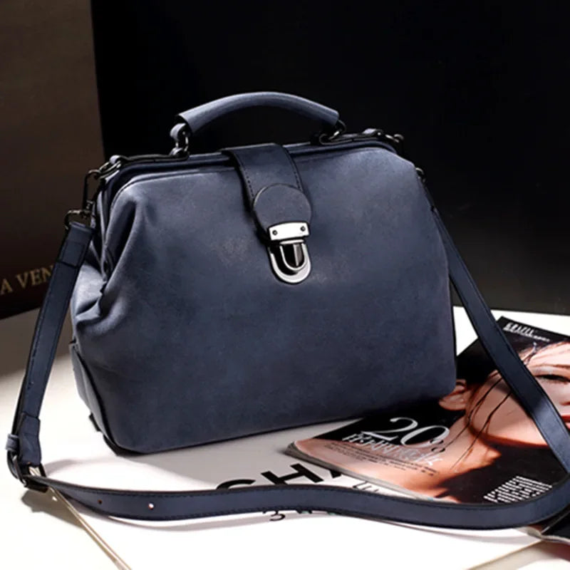 Drune | Luxuriöse Vintage-Inspirierte Handtasche mit Metallschnalle