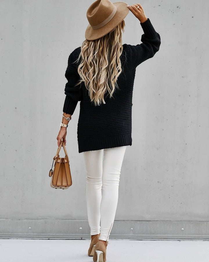 Drune | Strickpullover Übergroß Schnitt Soft Und Warm Rundhals Lange Ärmel