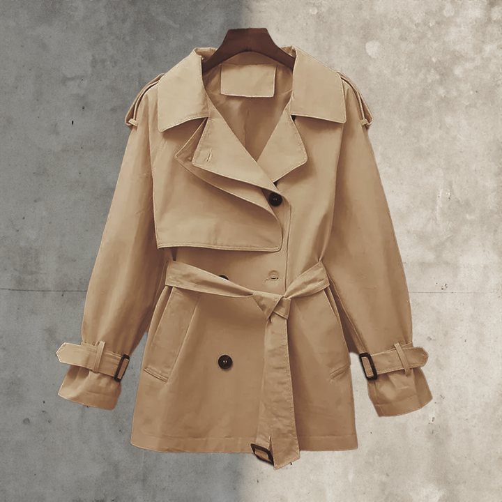 Drune | Damen Doppelt-gehängter Trenchcoat mit Gürtel