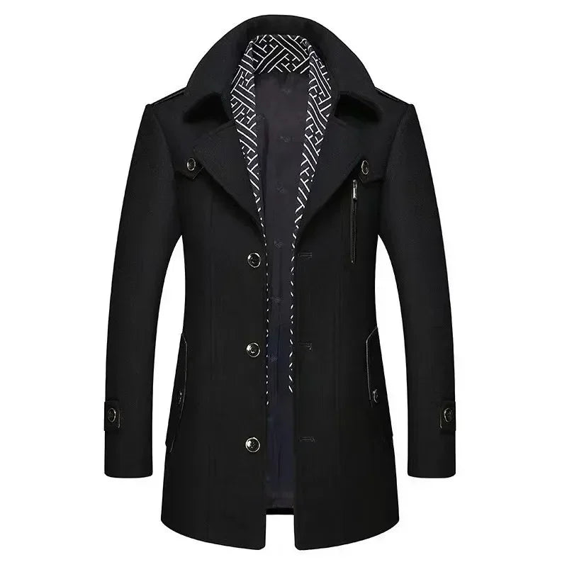 Drune | Business Mantel Eleganter Winter Langjacke Klassisch Modern Freizeit