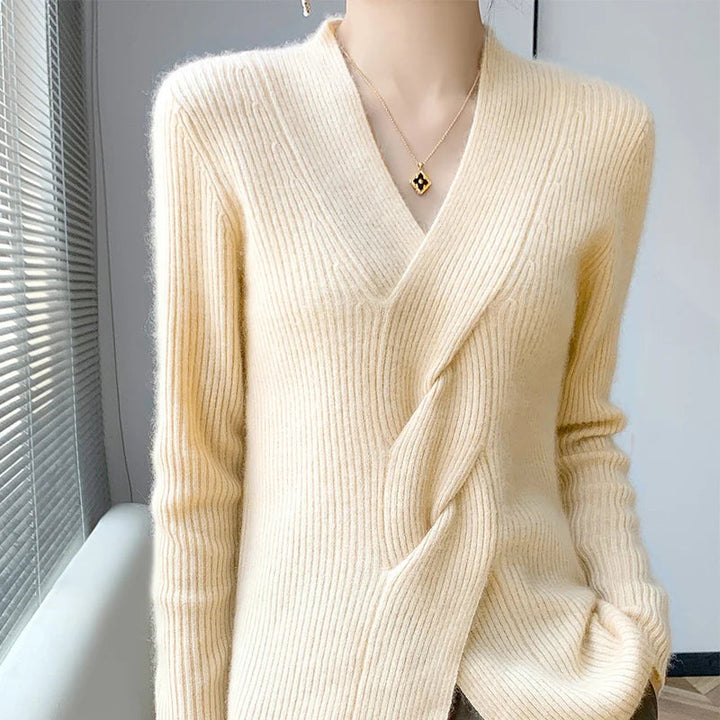 Drune | Pullover aus mit gedrehtem V-Ausschnitt für Damen