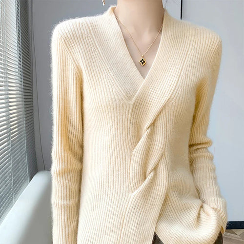 Drune | Pullover aus mit gedrehtem V-Ausschnitt für Damen