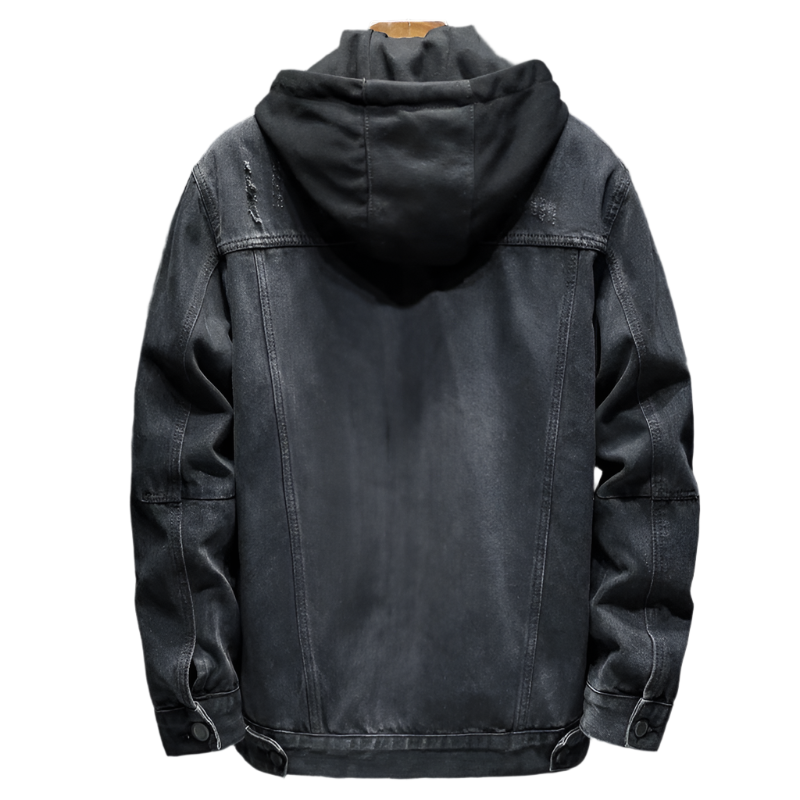 Drune | Herren Jeansjacke mit modernem Kapuzenpulli