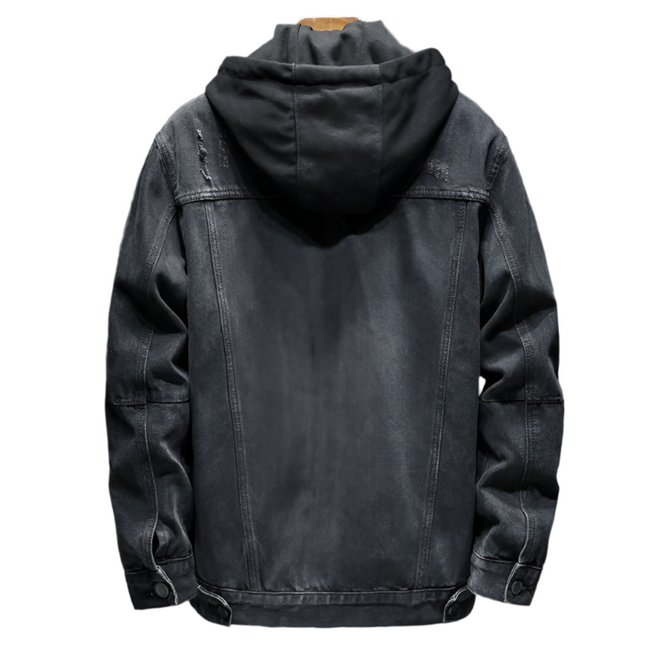Drune | Herren Jeansjacke mit modernem Kapuzenpulli
