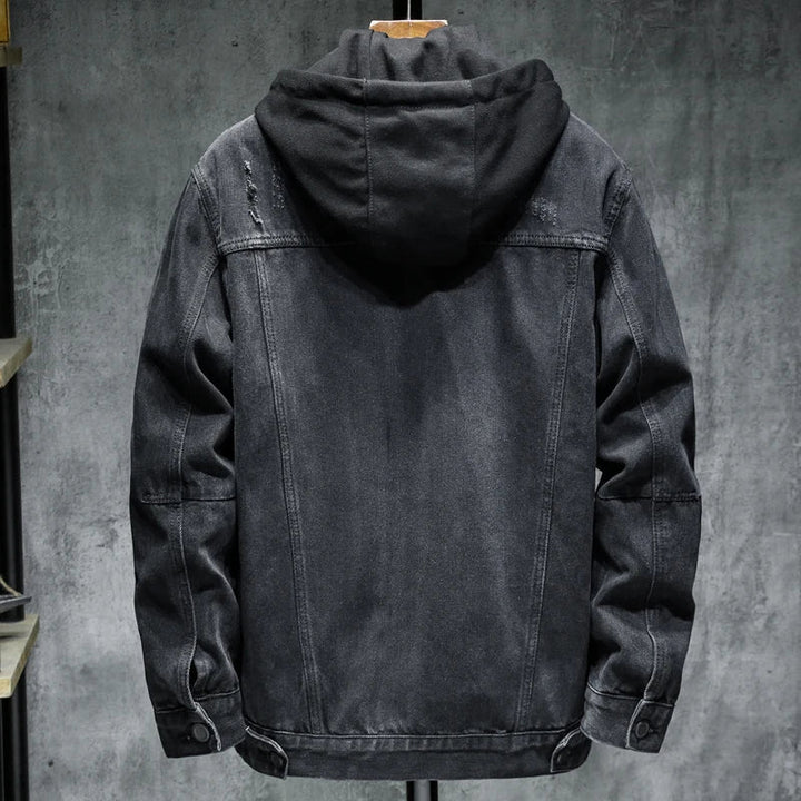 Drune | Herren Jeansjacke mit modernem Kapuzenpulli