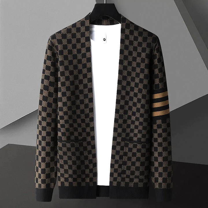 Drune | Gemusteter Cardigan Strick Elegant, Stilvoll