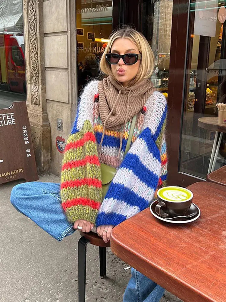 Drune | Bunter Pullover geeignet für Damen