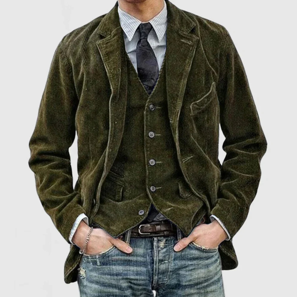 Drune | Cordjacke für Männer mit Aufschlägen