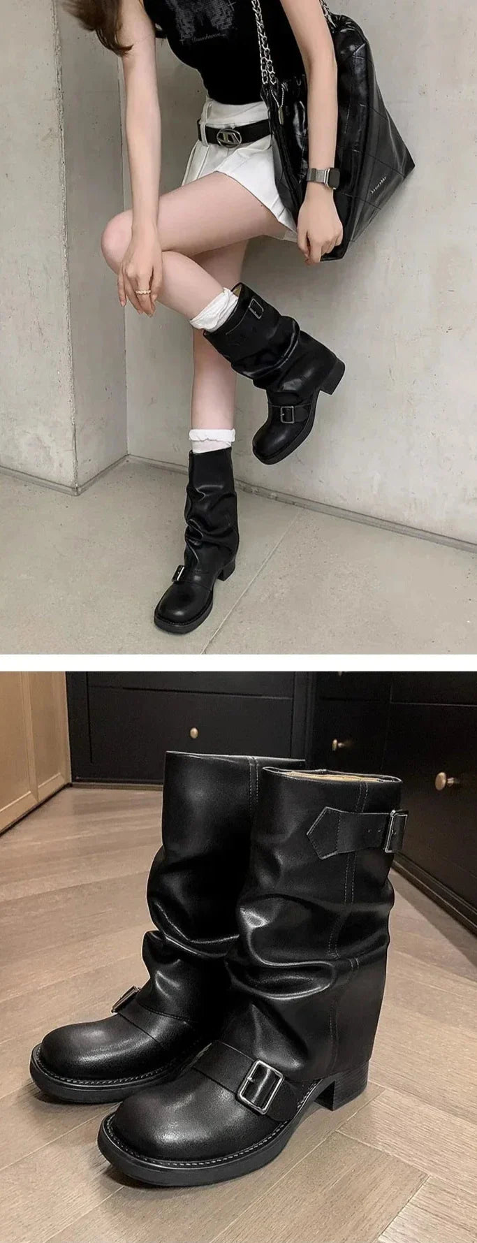 Drune | Falten Mid-Calf Stiefel