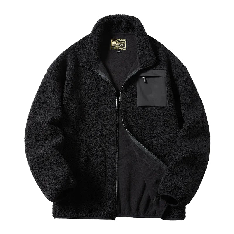 Drune | Unisex Fleecejacke im Outdoor-Stil mit Reißverschluss und Brusttasche - Ideal für Freizeit & Alltag