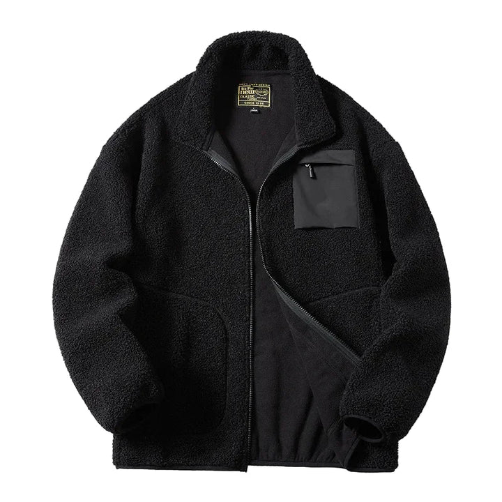 Drune | Unisex Fleecejacke im Outdoor-Stil mit Reißverschluss und Brusttasche - Ideal für Freizeit & Alltag