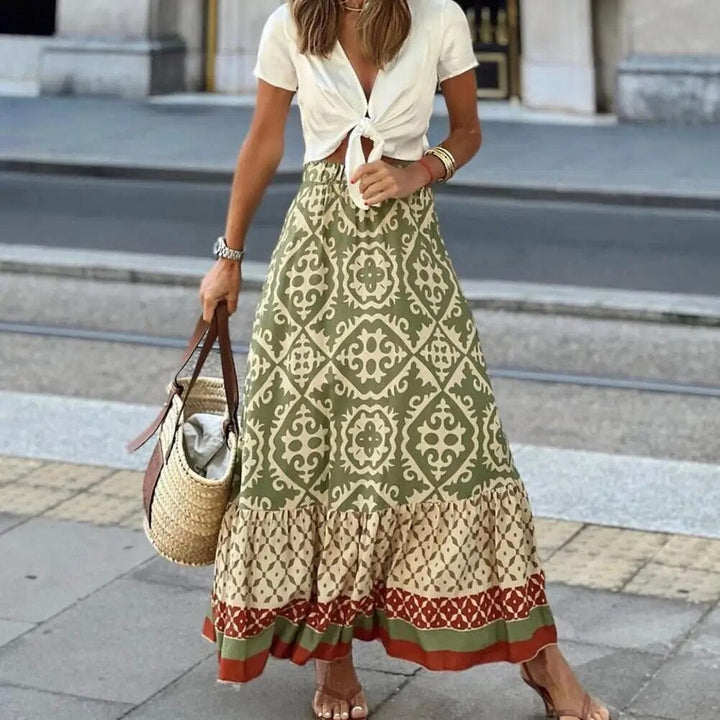 Drune | Boho-Print-Maxi-Rock für Damen