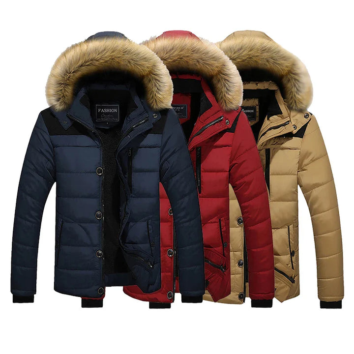 Drune | Herren Winterjacke mit Fellkapuze