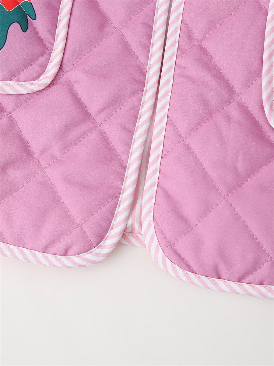Drune | Rosa Damenjacke mit Patchwork und Schleife