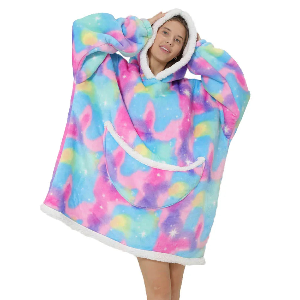 Drune | Übergroße Fleece-Decke mit Kapuze und Taschen