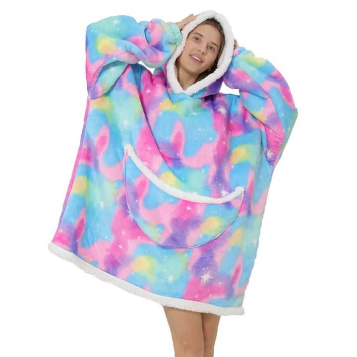 Drune | Übergroße Fleece-Decke mit Kapuze und Taschen