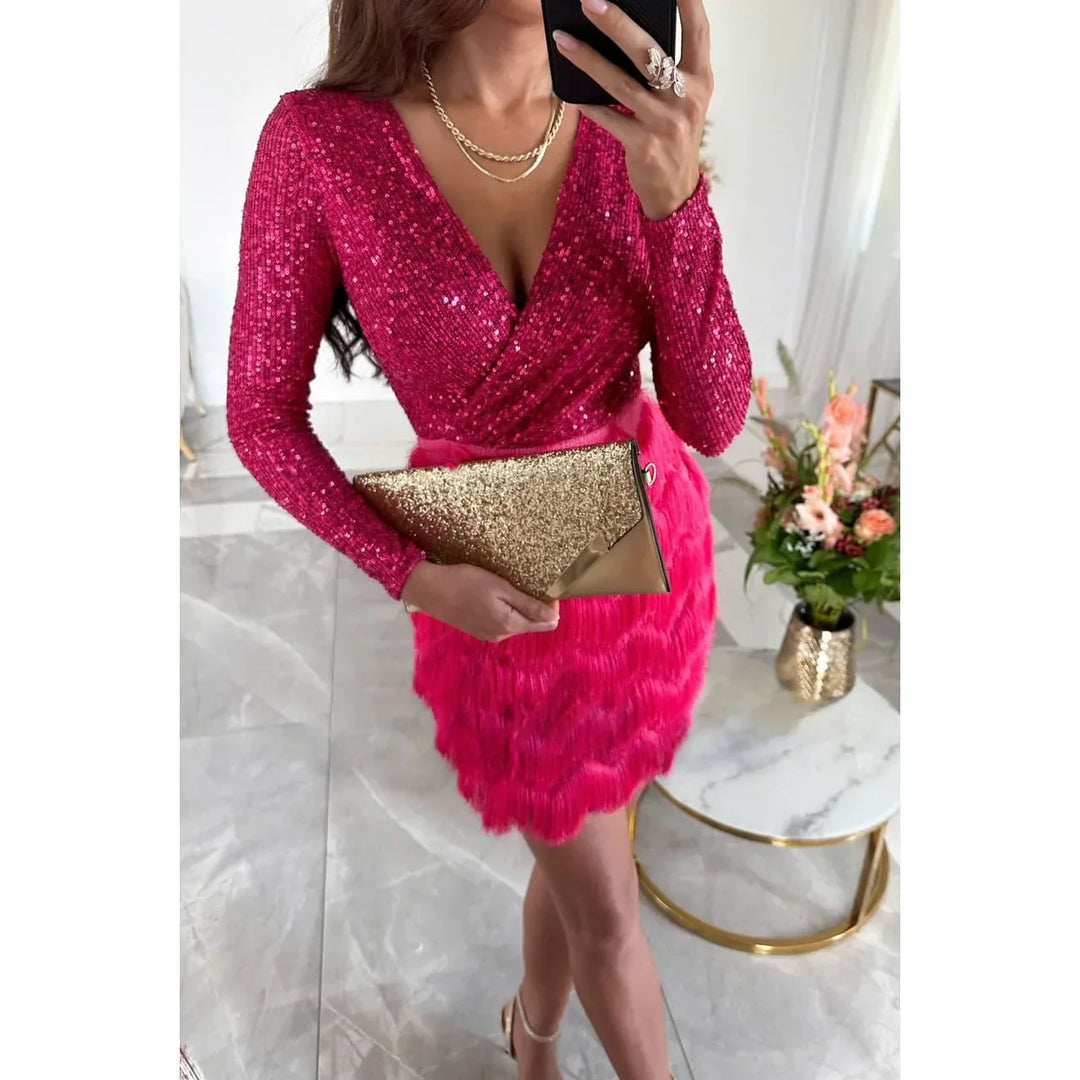 Drune | Elegantes Pailletten Feierkleid