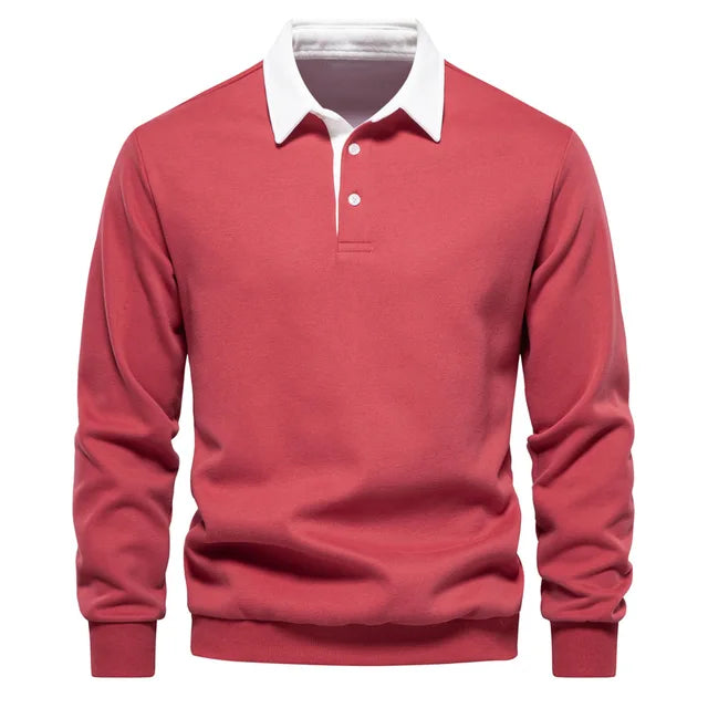 Drune | Langarm-Polo-Kragen-Sweatshirt